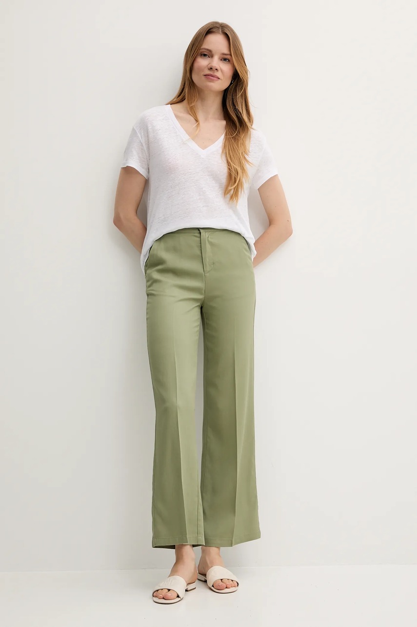 Льняная футболка United Colors of Benetton цвет белый 37UJD401Q