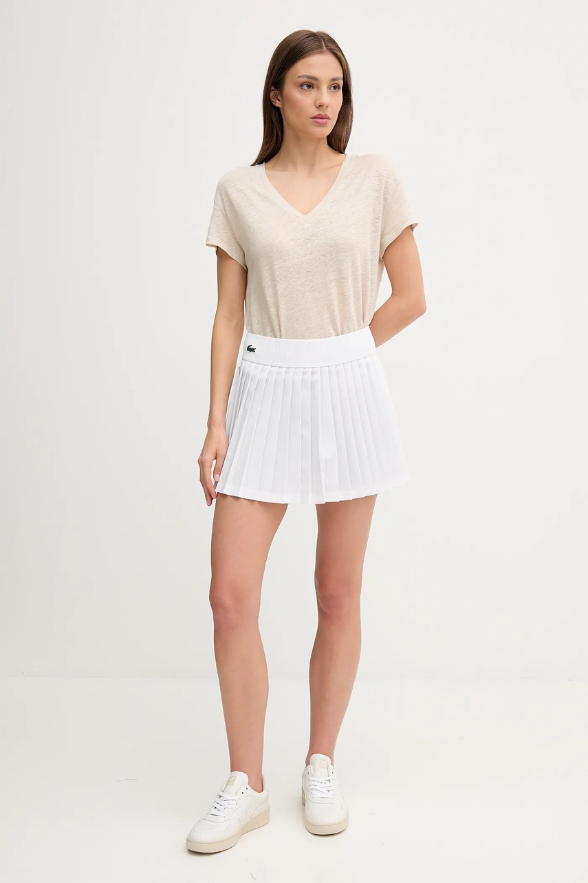 Льняная футболка United Colors of Benetton цвет бежевый 37UJD401Q