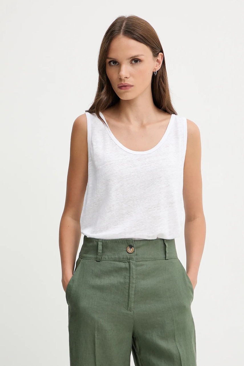 United Colors of Benetton top de in culoarea alb, 37UJE8398