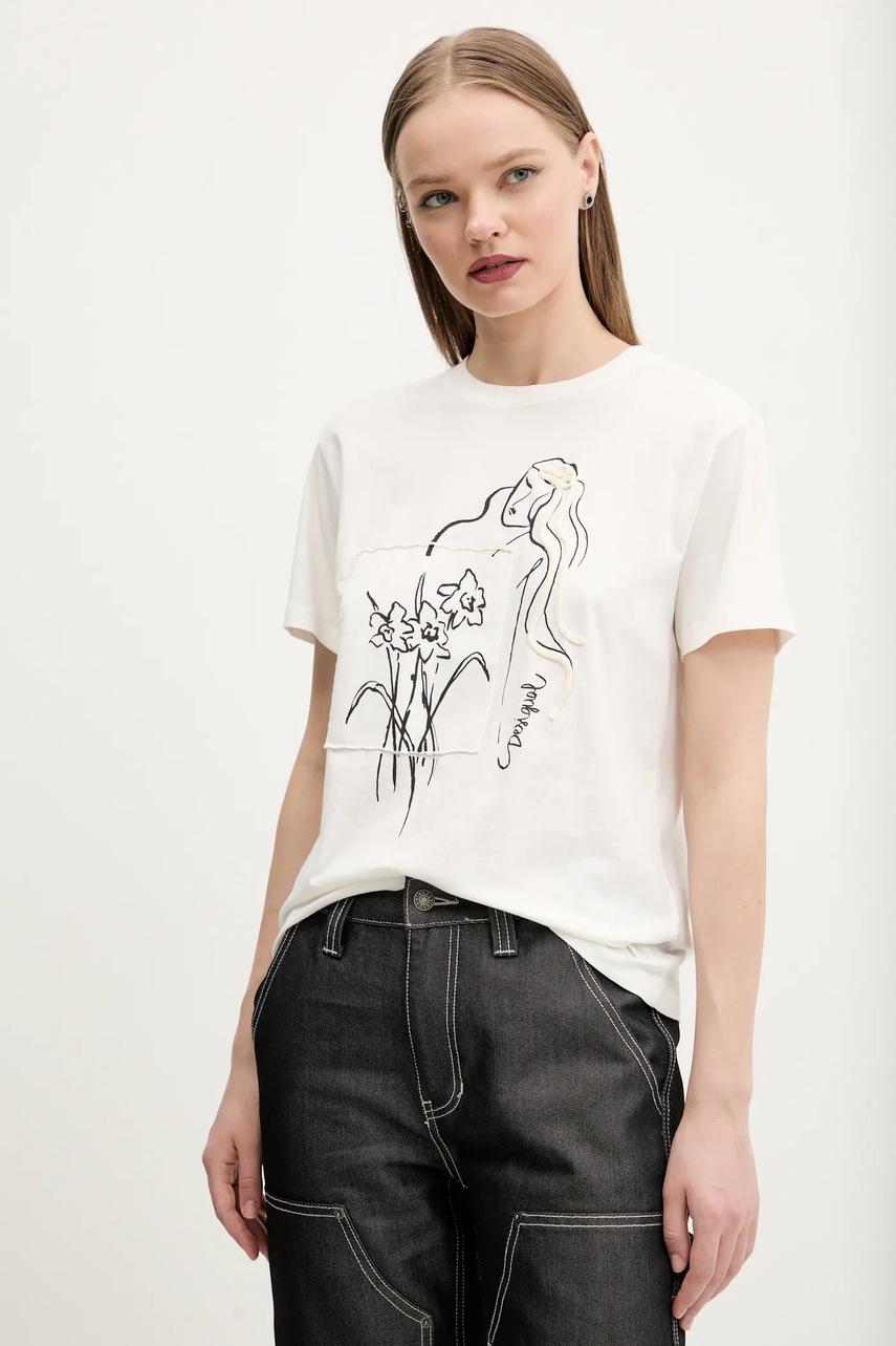 Βαμβακερό μπλουζάκι Desigual PARAGUAY φωτογραφία