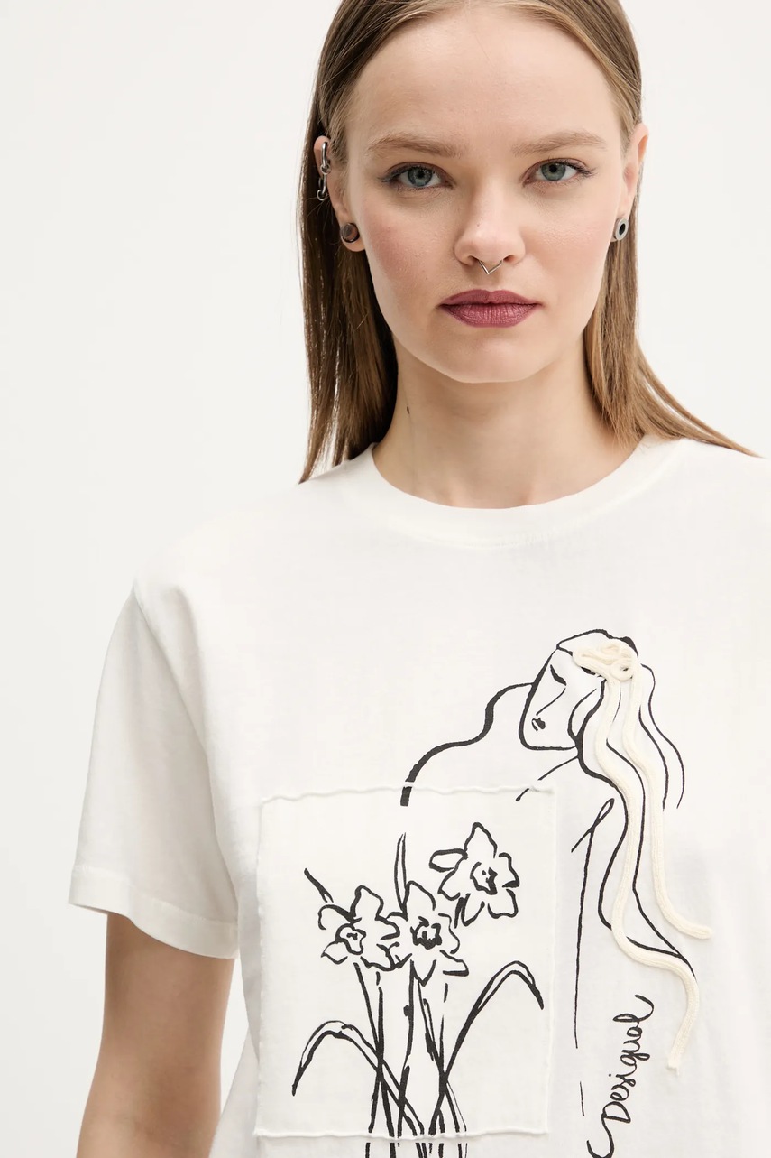 Βαμβακερό μπλουζάκι Desigual PARAGUAY φωτογραφία