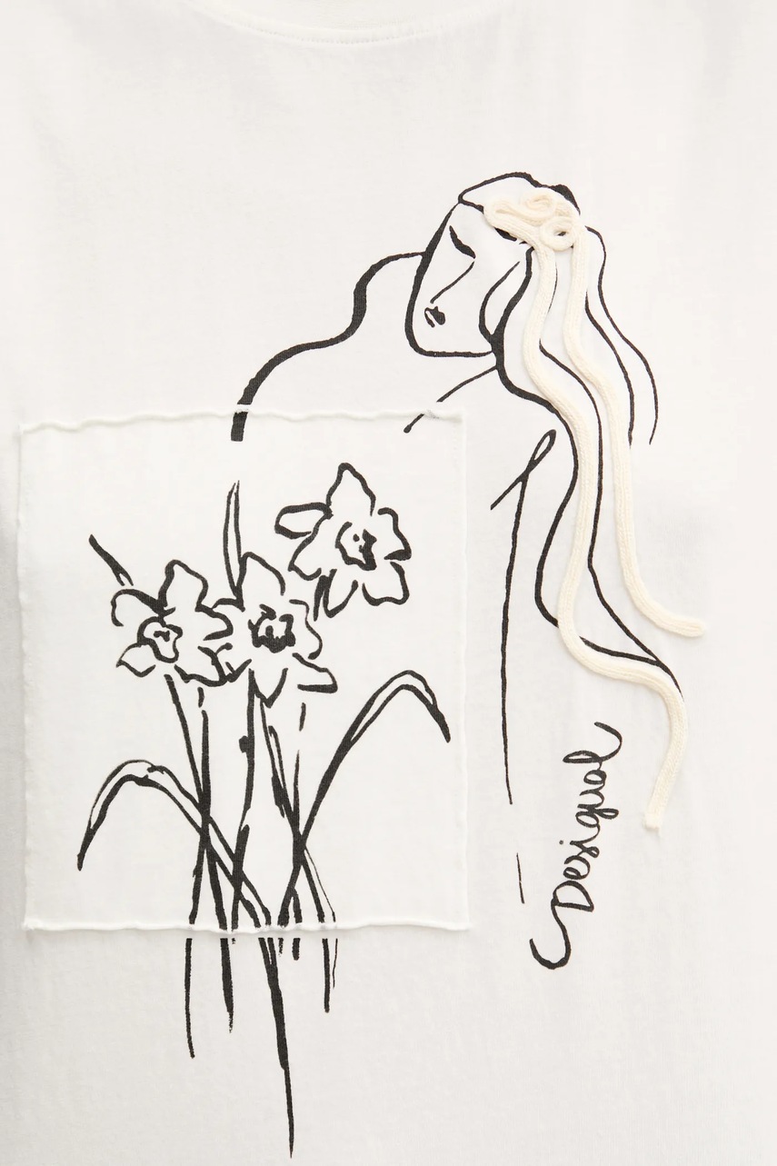 Βαμβακερό μπλουζάκι Desigual PARAGUAY φωτογραφία