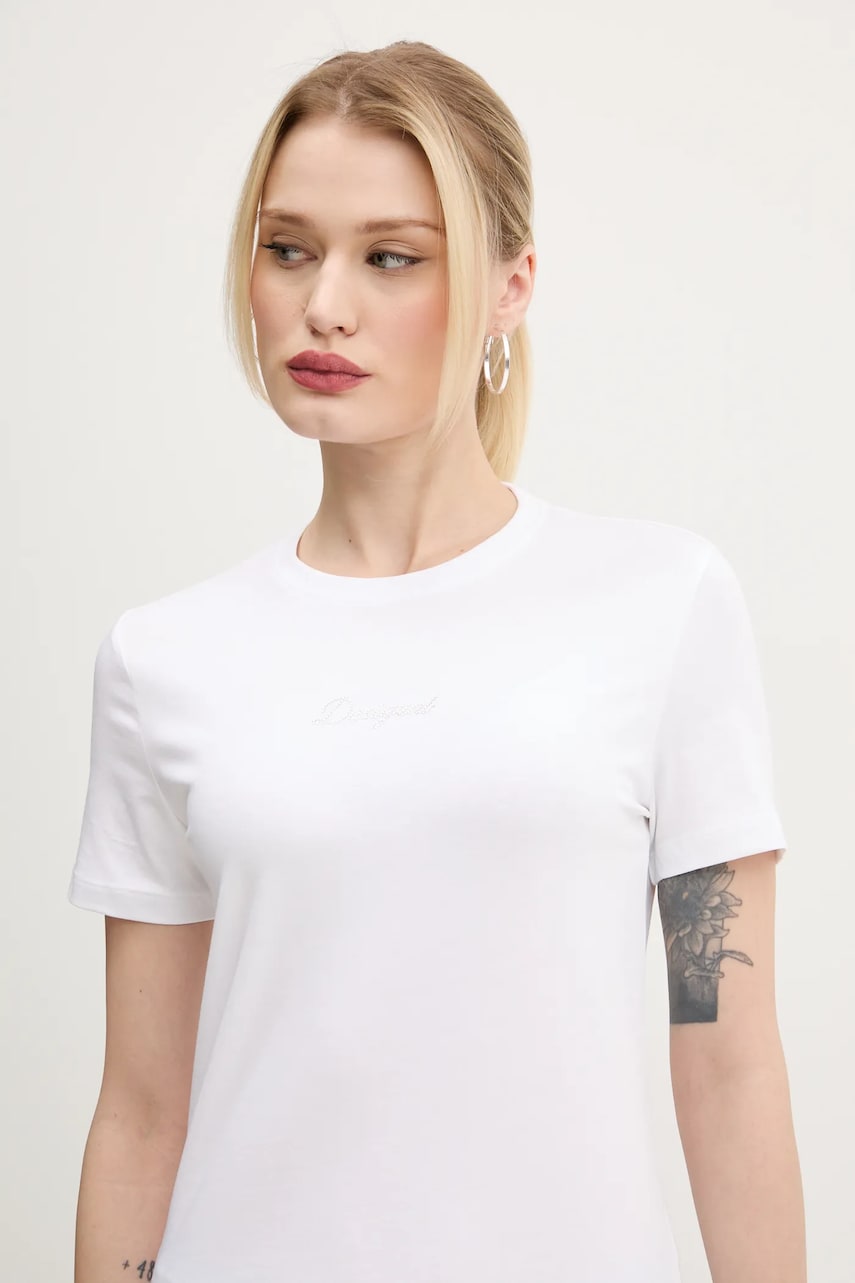 Desigual tricou PARANÁ femei, culoarea alb, 25SWTK15 Desigual tricou PARANÁ femei, culoarea alb, 25SWTK15