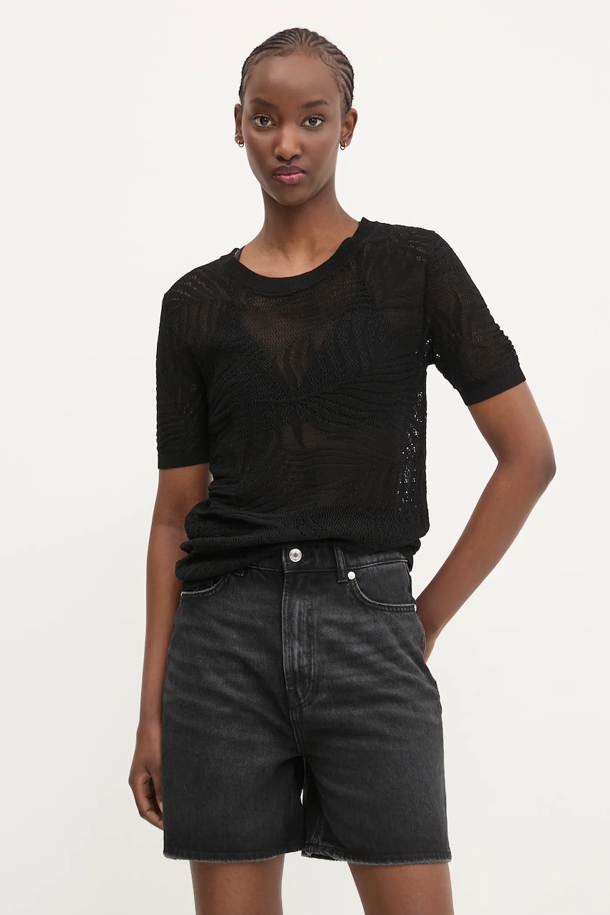 Desigual tricou SACRAMENTO femei, culoarea negru, 25SWTK97 Desigual tricou SACRAMENTO femei, culoarea negru, 25SWTK97