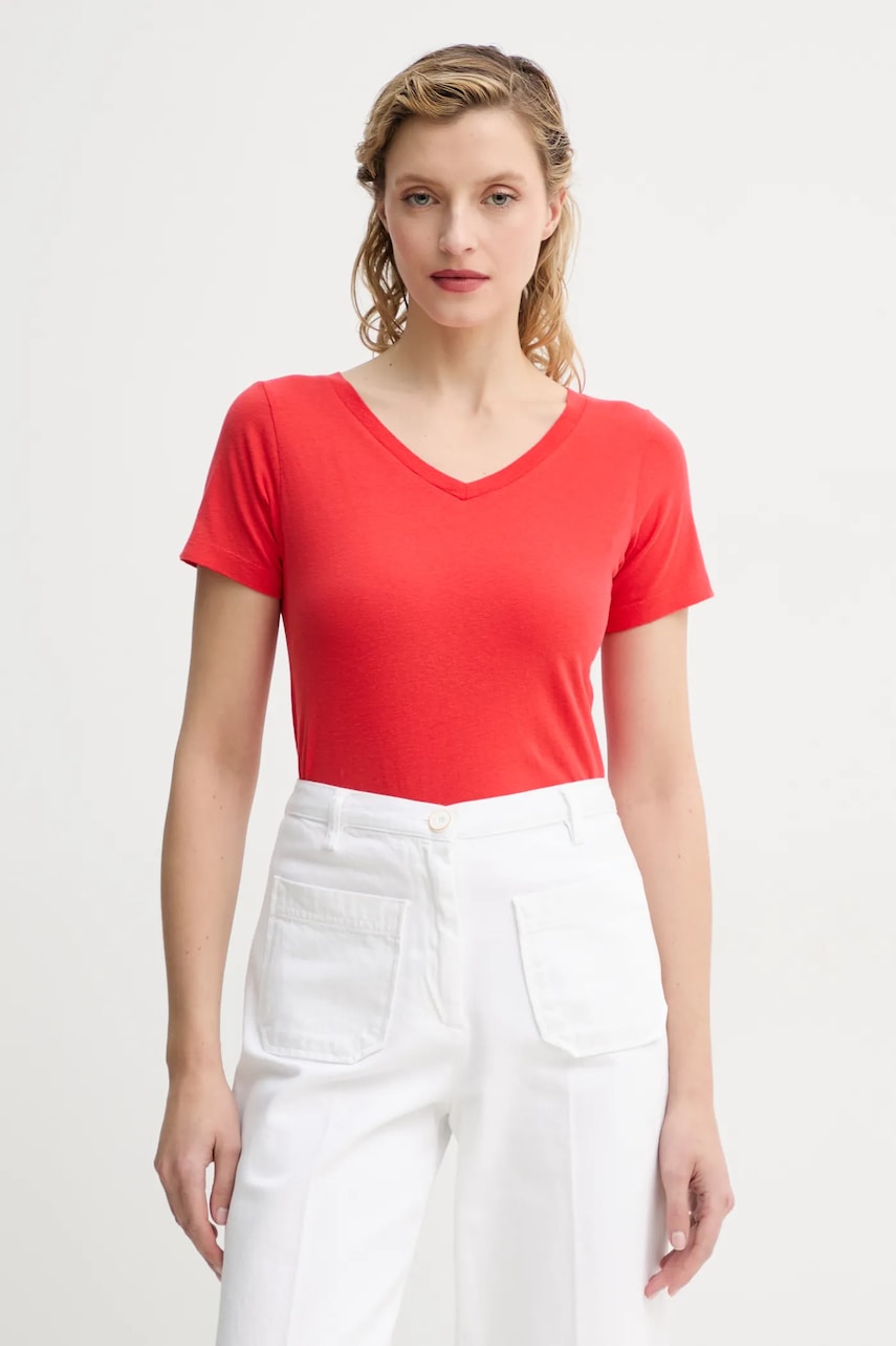 American Vintage tricou din bumbac femei, culoarea rosu, GAMI02DE25
