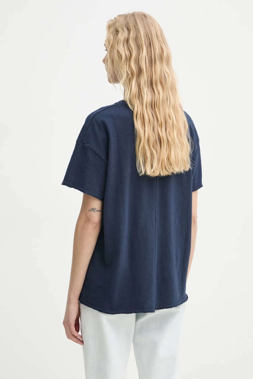 Βαμβακερό μπλουζάκι American Vintage γυναικείο, χρώμα: ναυτικό μπλε, SON02FGE25 φωτογραφία