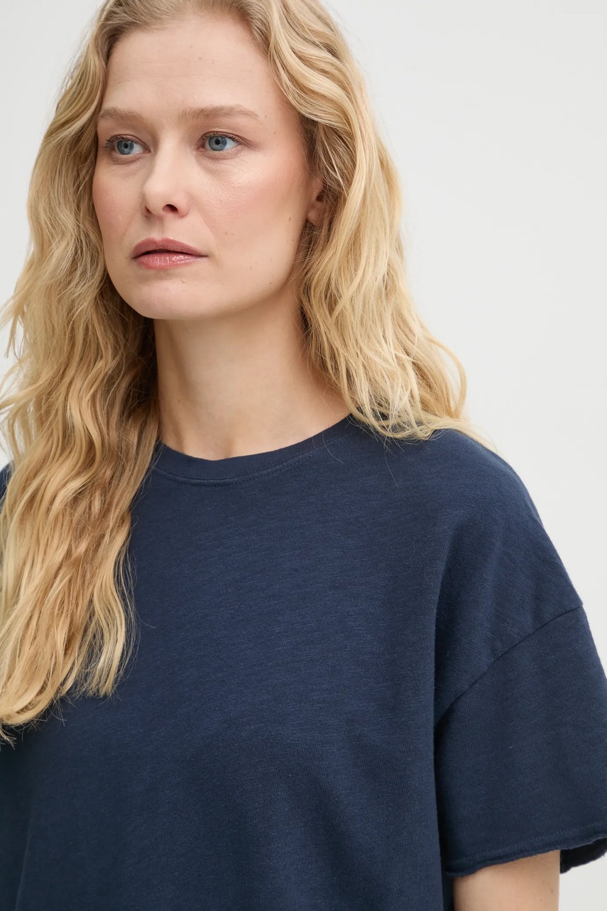 Βαμβακερό μπλουζάκι American Vintage γυναικείο, χρώμα: ναυτικό μπλε, SON02FGE25 φωτογραφία