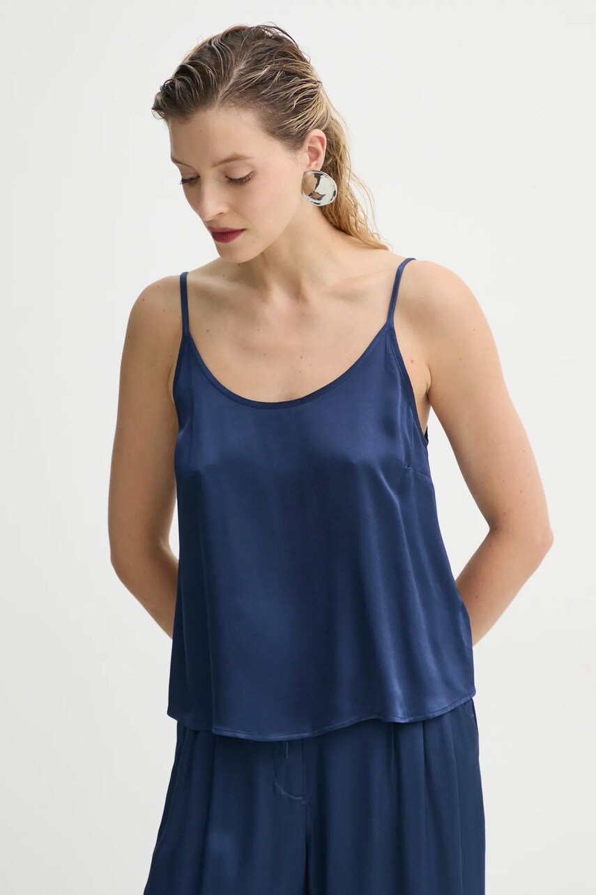 American Vintage bluza femei, culoarea albastru marin, neted, VOO07BE25