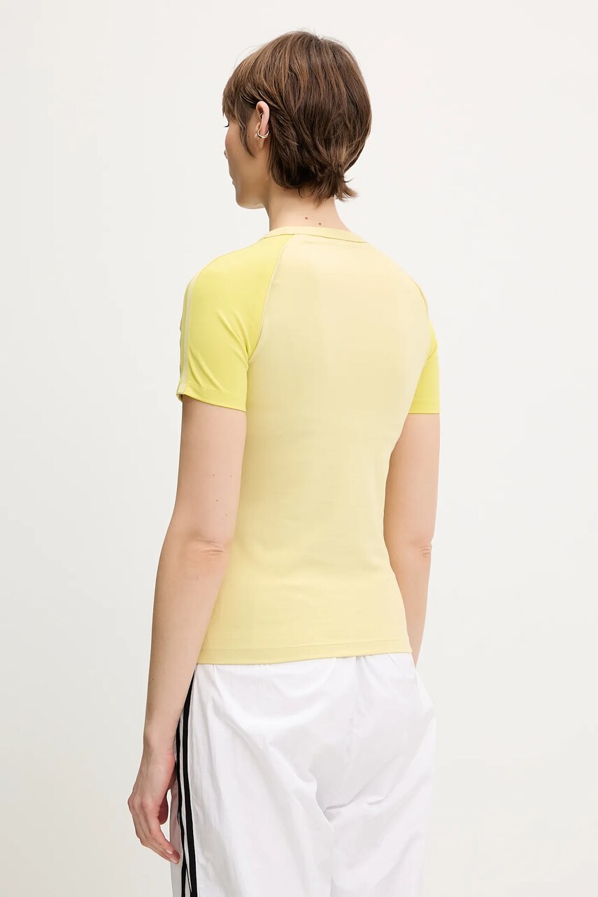adidas Originals t-shirt 3-Stripes sárga, JC6679 termék 2. képe