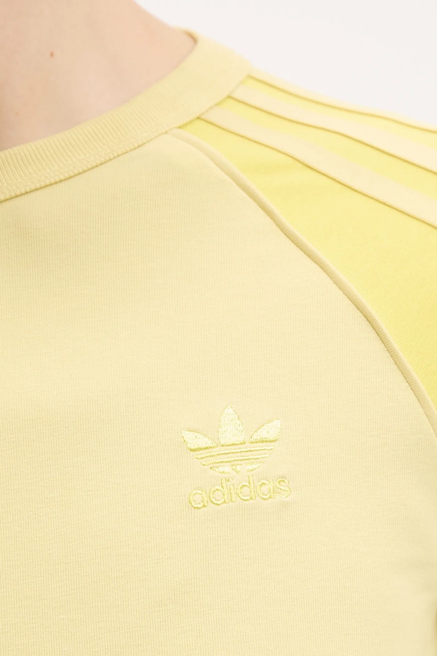 Μπλουζάκι adidas Originals 3-Stripes χρώμα: κίτρινο, JC6679 φωτογραφία
