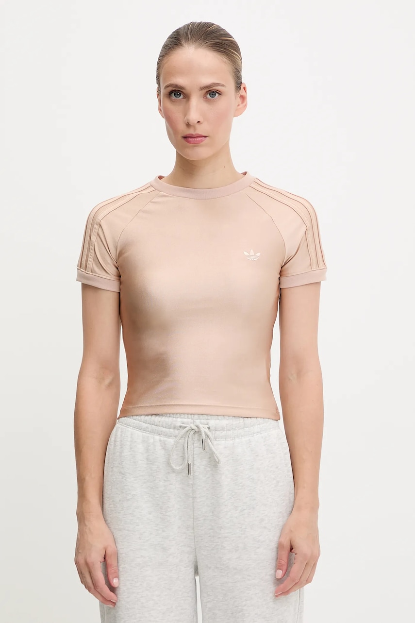 adidas Originals tricou 3-Stripe Spandex culoarea portocaliu, JJ0909