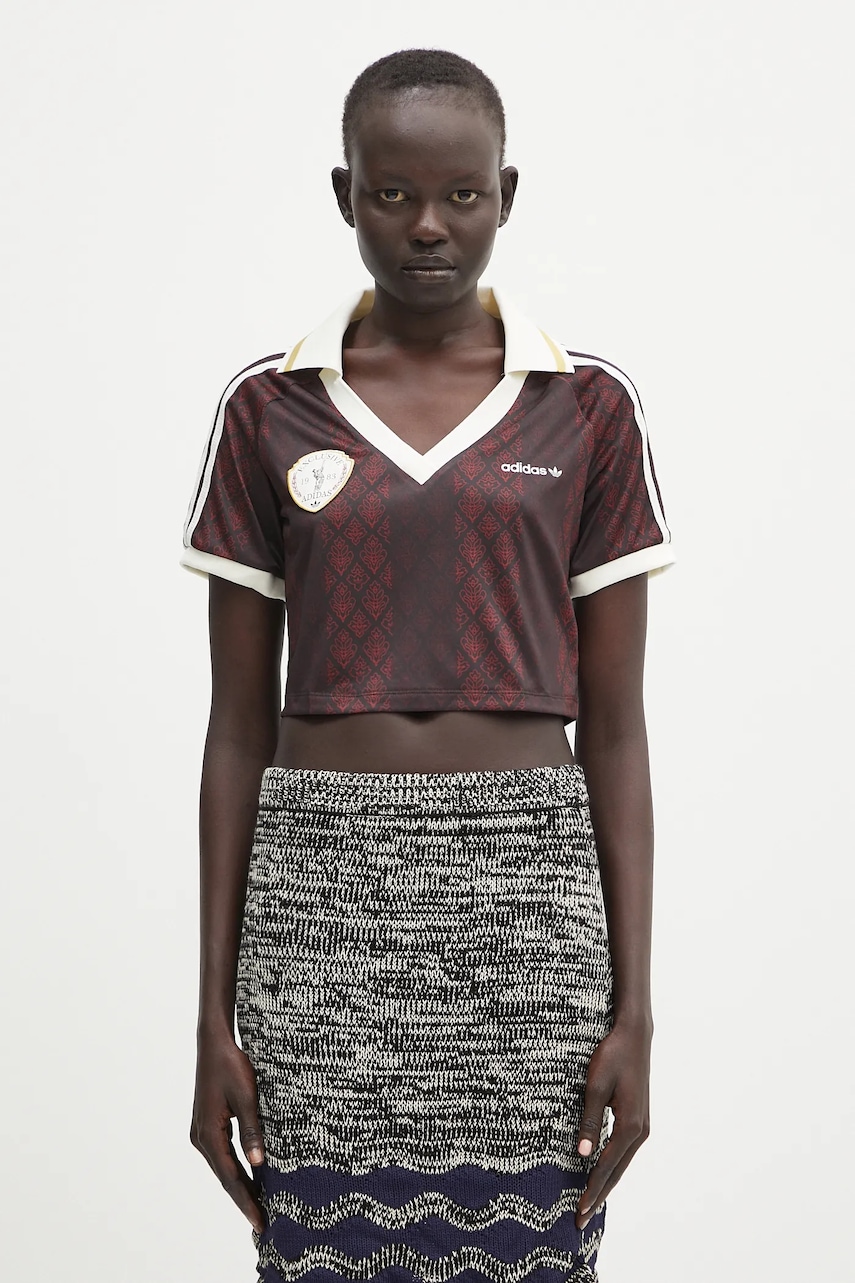 adidas Originals tricou Retro femei, culoarea bordo, KA4378