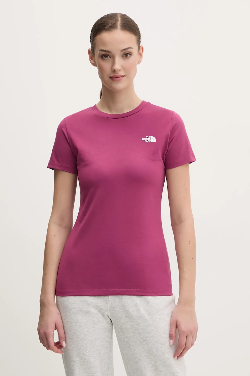 The North Face tricou Simple Dome femei, culoarea roz, NF0A87NH6EO1