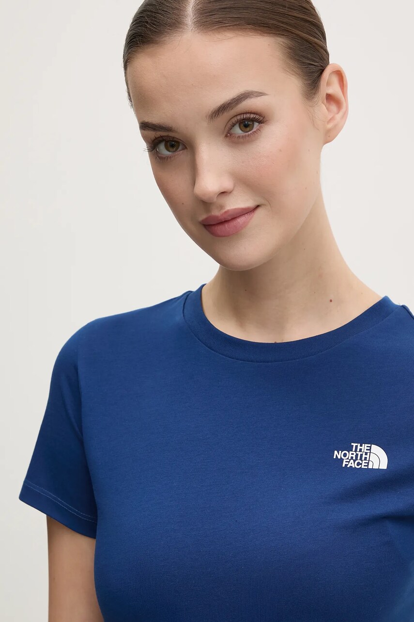 The North Face tricou Simple Dome femei, culoarea bleumarin, NF0A87NHD1R1