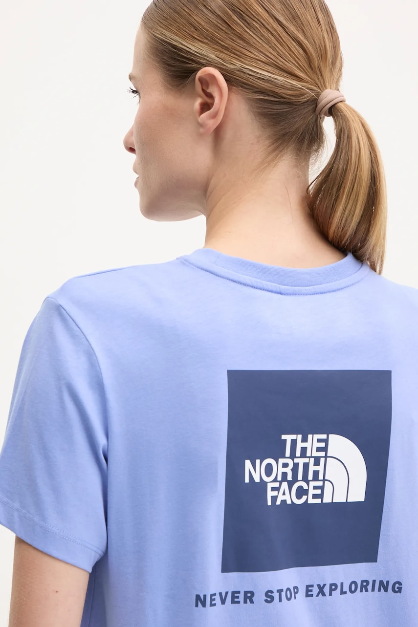 The North Face tricou din bumbac Box Relaxed femei, culoarea violet, NF0A87NK9W91
