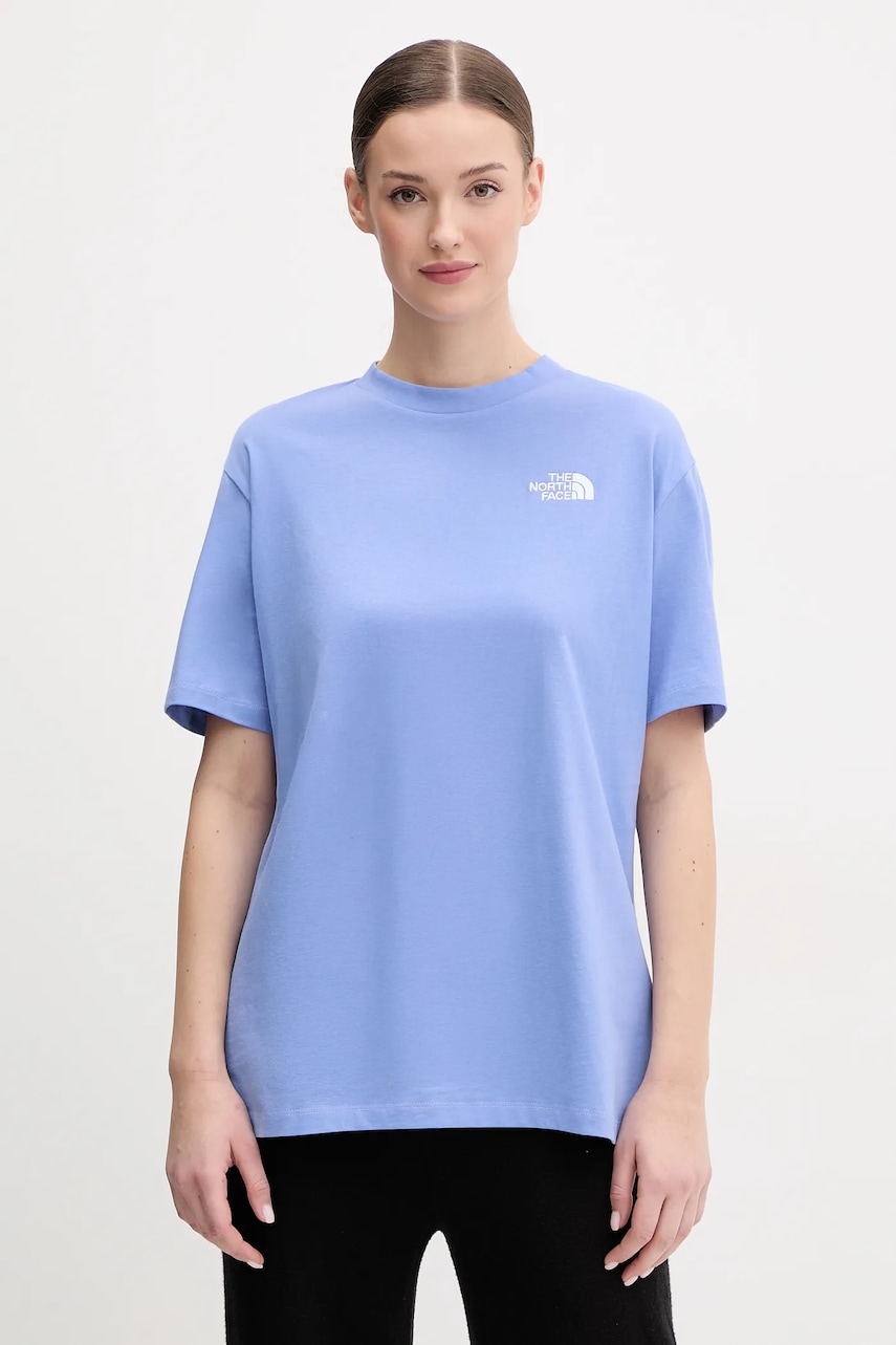The North Face tricou din bumbac Essential femei, culoarea violet, NF0A87NQ0YI1