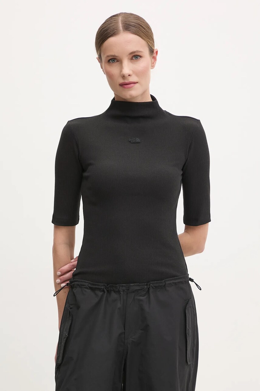 The North Face tricou femei, culoarea negru, cu turtleneck, NF0A89C3JK31