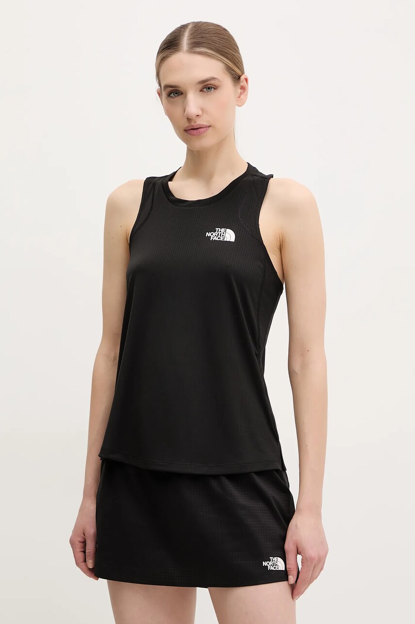 The North Face top sport Lightbright femei, culoarea negru, NF0A8BNUJK31