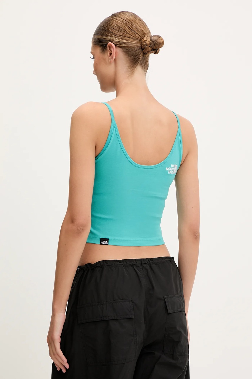 Top The North Face χρώμα: τιρκουάζ, NF0A55AQE6F1 φωτογραφία