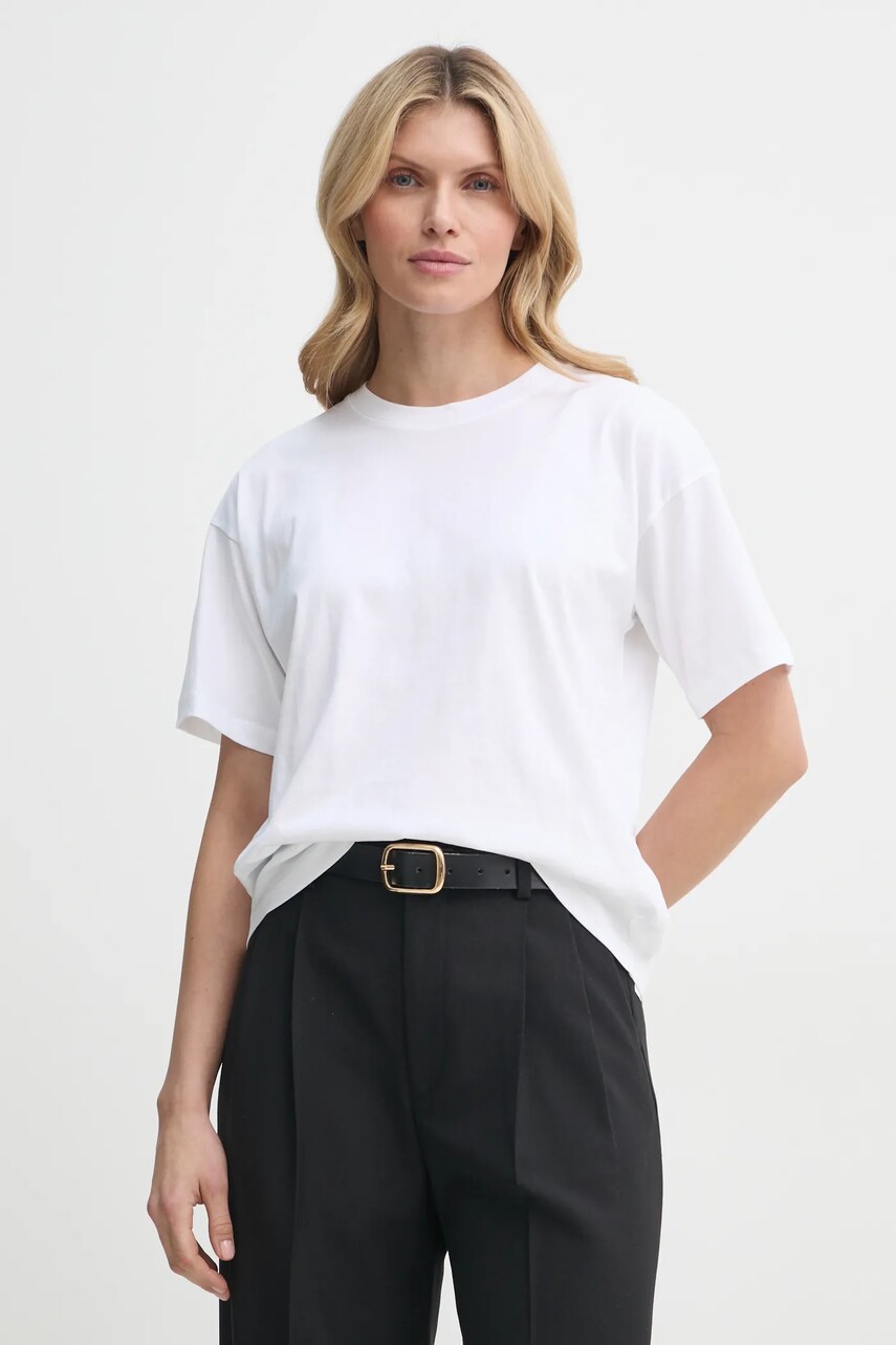 Filippa K tricou din bumbac femei, culoarea alb, 31287