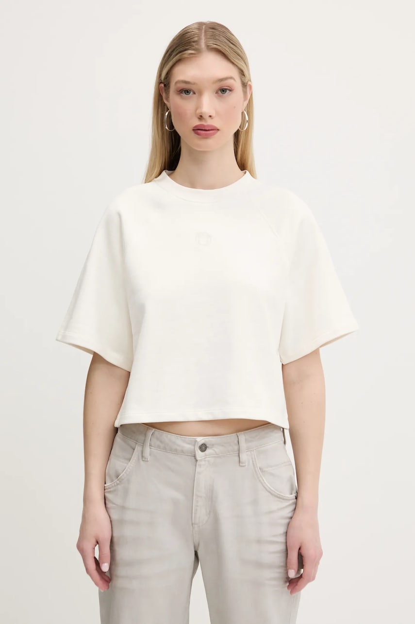 Hugo Blue tricou din bumbac femei, culoarea alb, 50537091