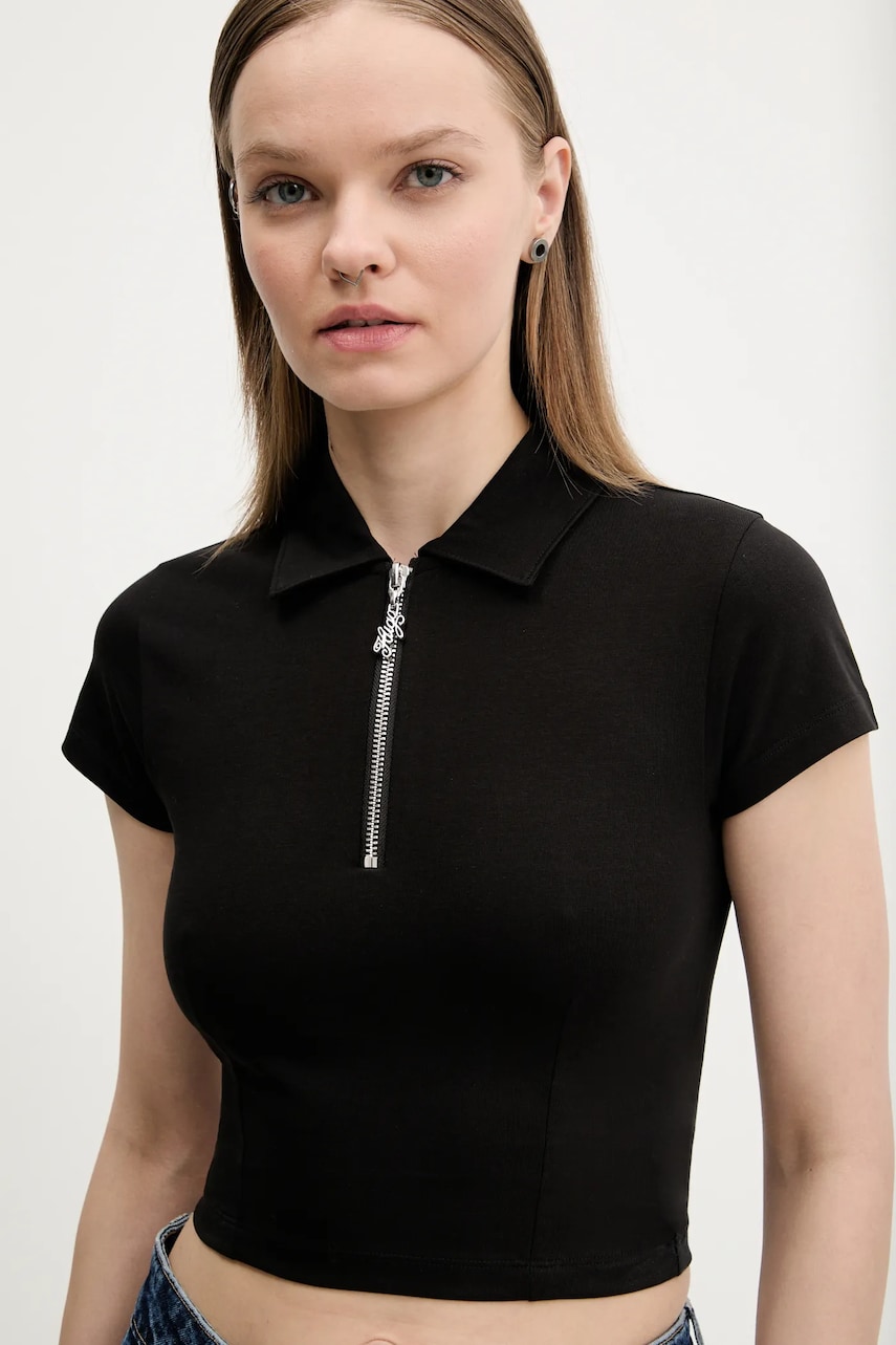 Hugo Blue tricou polo femei, culoarea negru, 50537426
