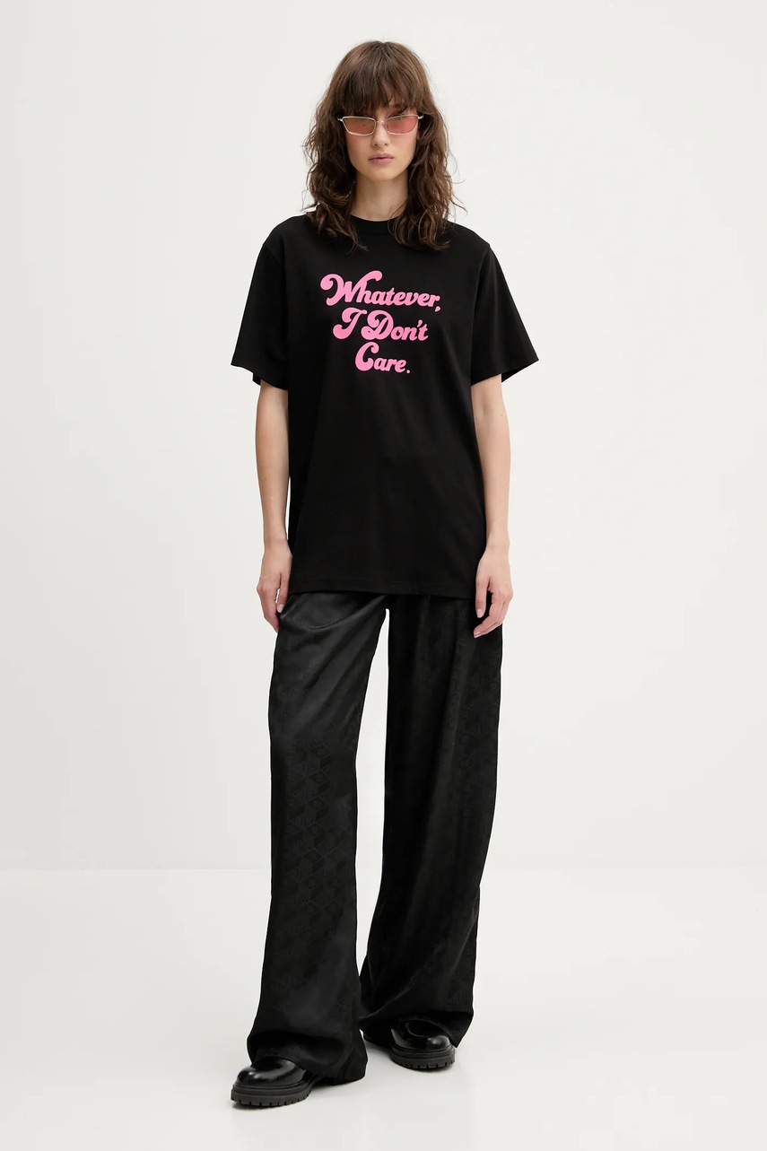 Хлопковая футболка HUGO цвет чёрный 50539107