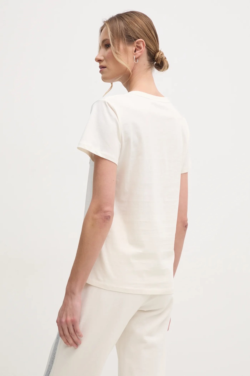 Βαμβακερό μπλουζάκι Liu Jo γυναικείο, χρώμα: μπεζ, TA5172 JS923 φωτογραφία