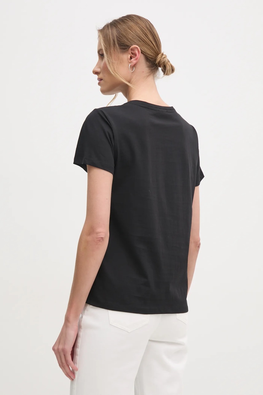 Βαμβακερό μπλουζάκι Liu Jo γυναικείο, χρώμα: μαύρο, TA5172 JS923 φωτογραφία