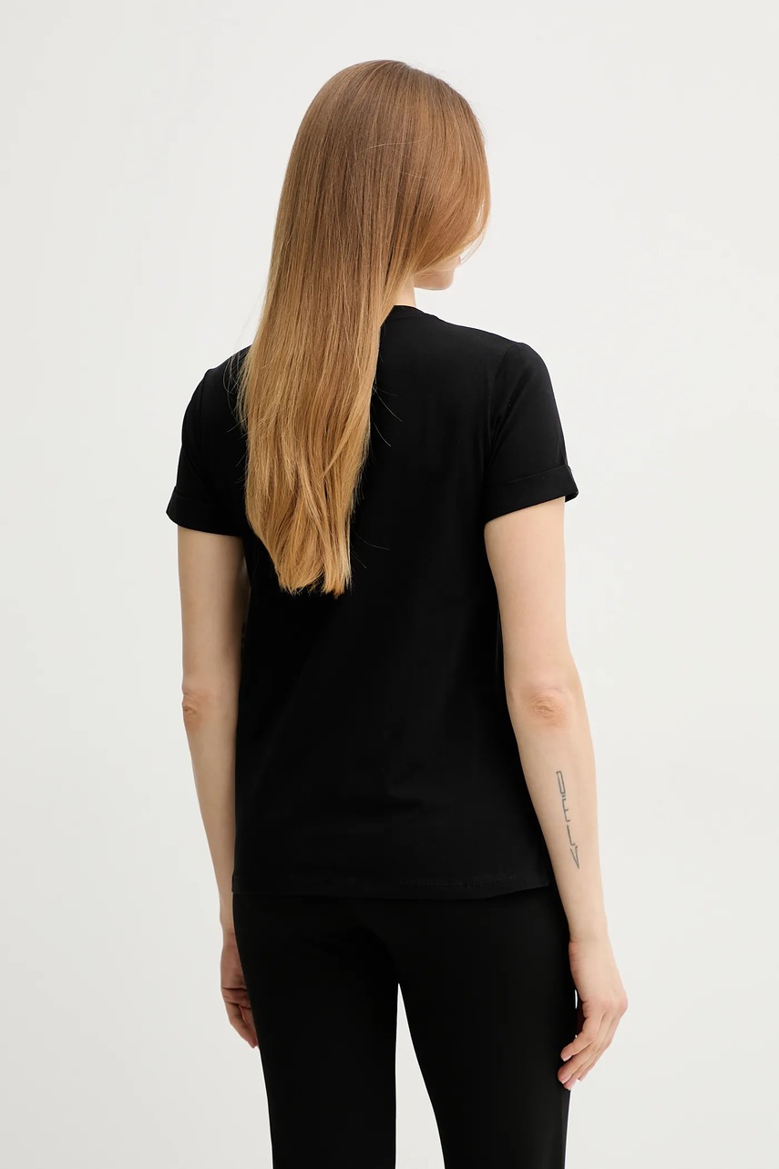 Βαμβακερό μπλουζάκι Liu Jo χρώμα: μαύρο, TA5180 JS923 φωτογραφία