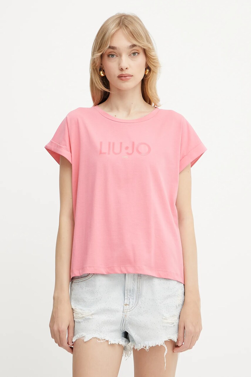Levně Tričko Liu Jo dámské, růžová barva, TA5181 JS003