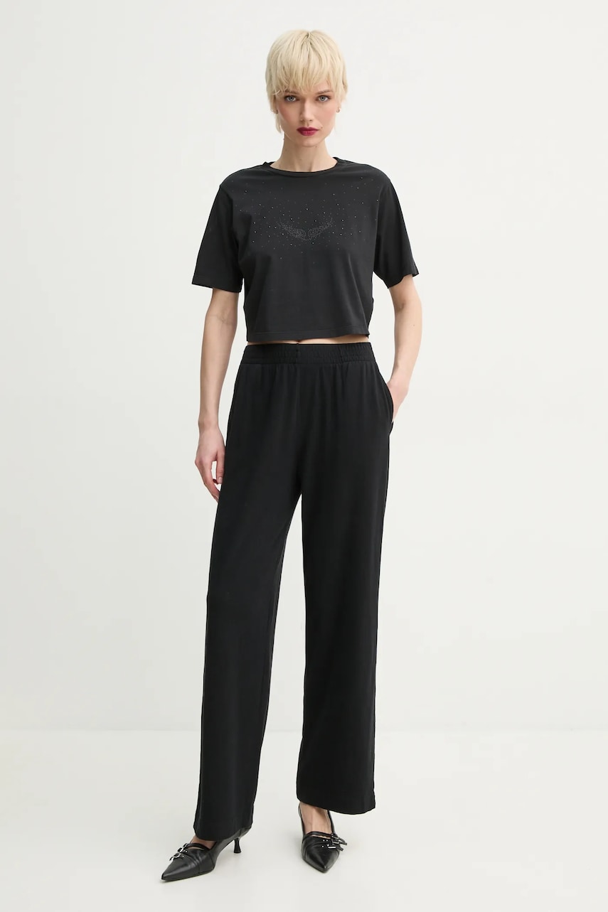 Хлопковая футболка ZADIG&VOLTAIRE женская цвет чёрный JWTS02705 Хлопковая футболка ZADIG&VOLTAIRE женская цвет чёрный JWTS02705