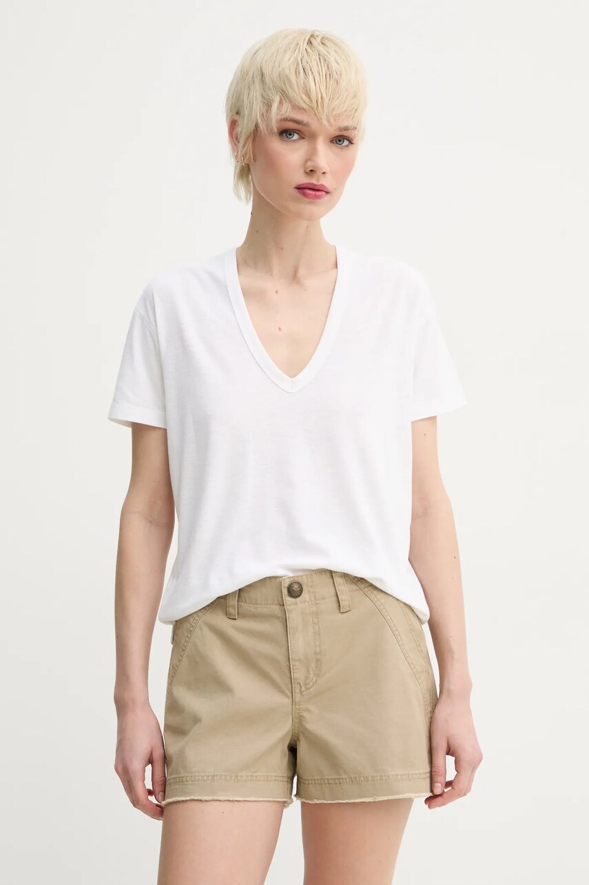 ZADIG&VOLTAIRE tricou din amestec de in femei, culoarea bej, JWTS02726