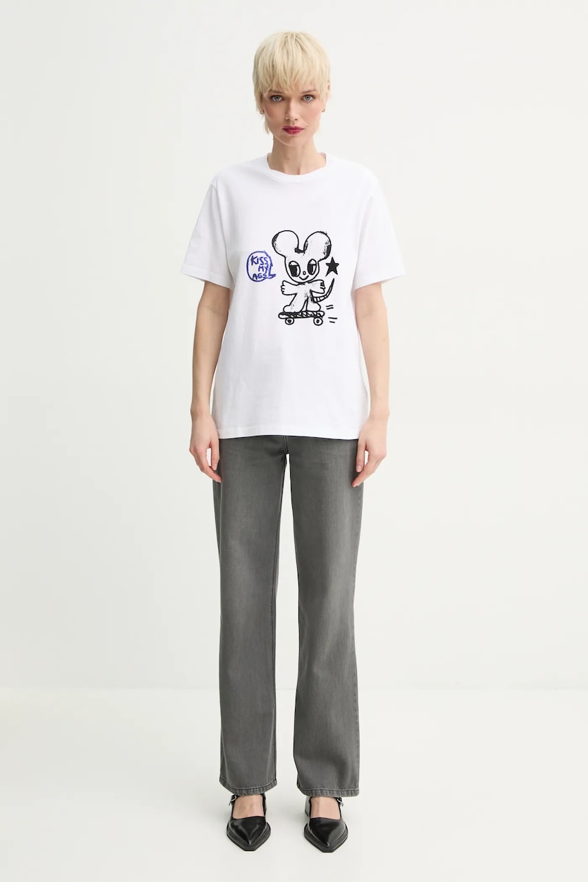 Хлопковая футболка ZADIG&VOLTAIRE женская цвет белый JWTS02734 Хлопковая футболка ZADIG&VOLTAIRE женская цвет белый JWTS02734