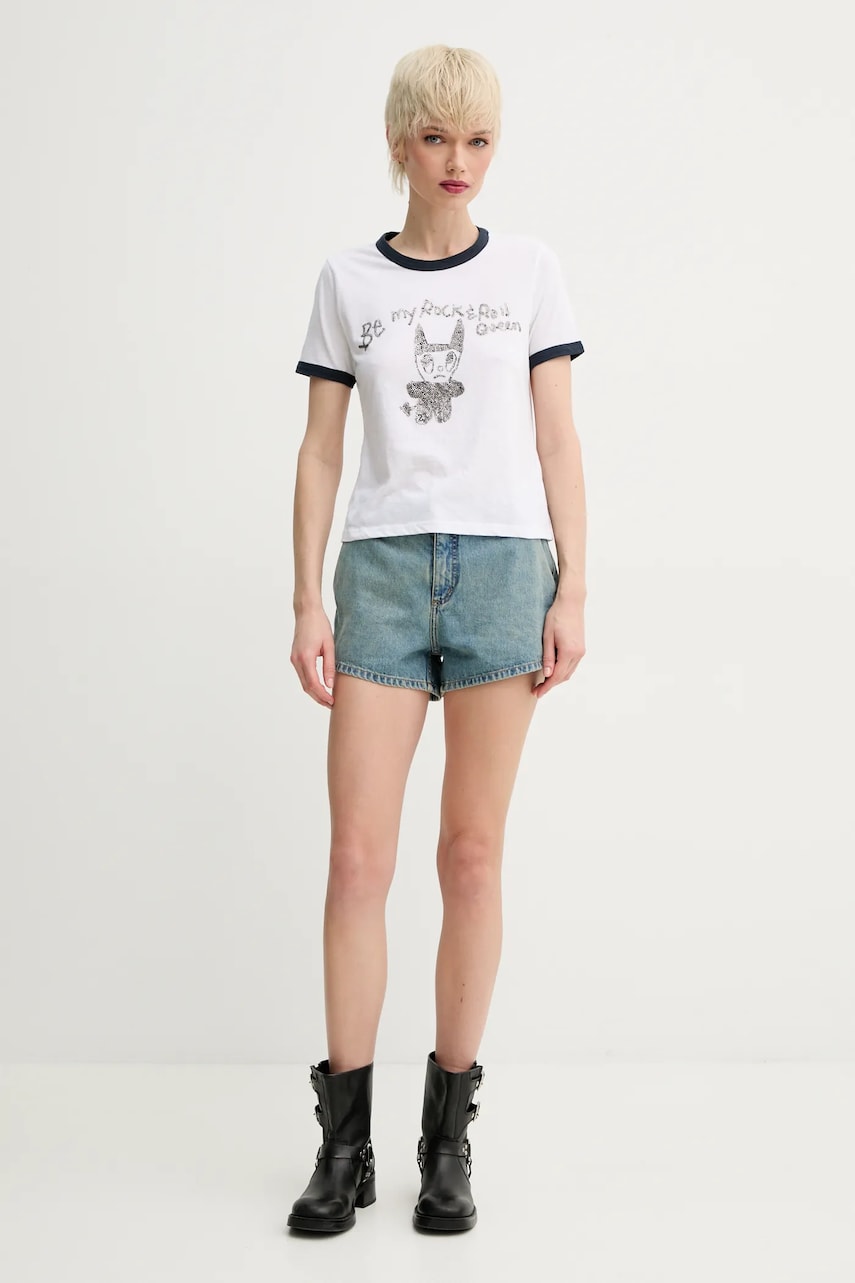 Футболка с примесью льна ZADIG&VOLTAIRE женская цвет белый JWTS02772 Футболка с примесью льна ZADIG&VOLTAIRE женская цвет белый JWTS02772