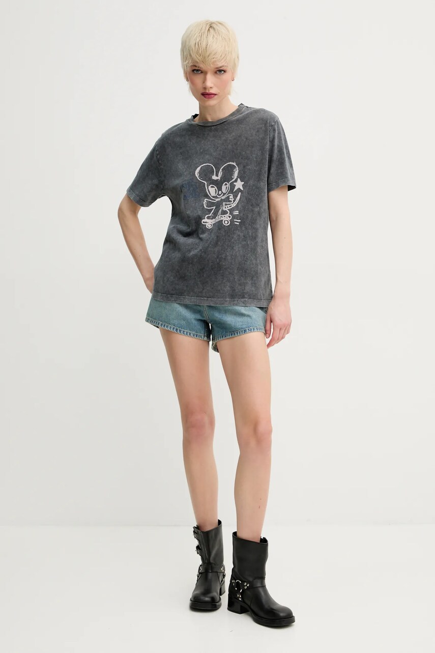 Хлопковая футболка ZADIG&VOLTAIRE женская цвет серый JWTS02805 Хлопковая футболка ZADIG&VOLTAIRE женская цвет серый JWTS02805