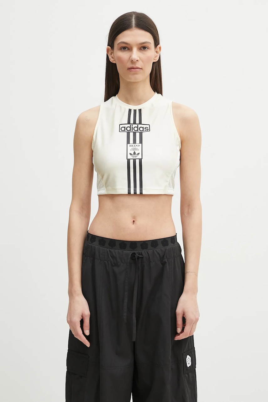 Levně Top adidas Originals Tank Top béžová barva, JD0103