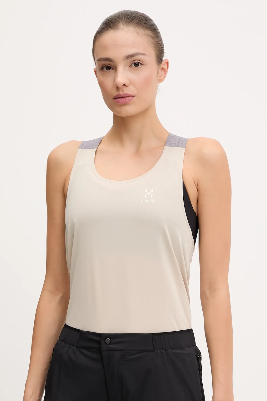 Haglöfs top sport Ridge femei, culoarea bej, 606596