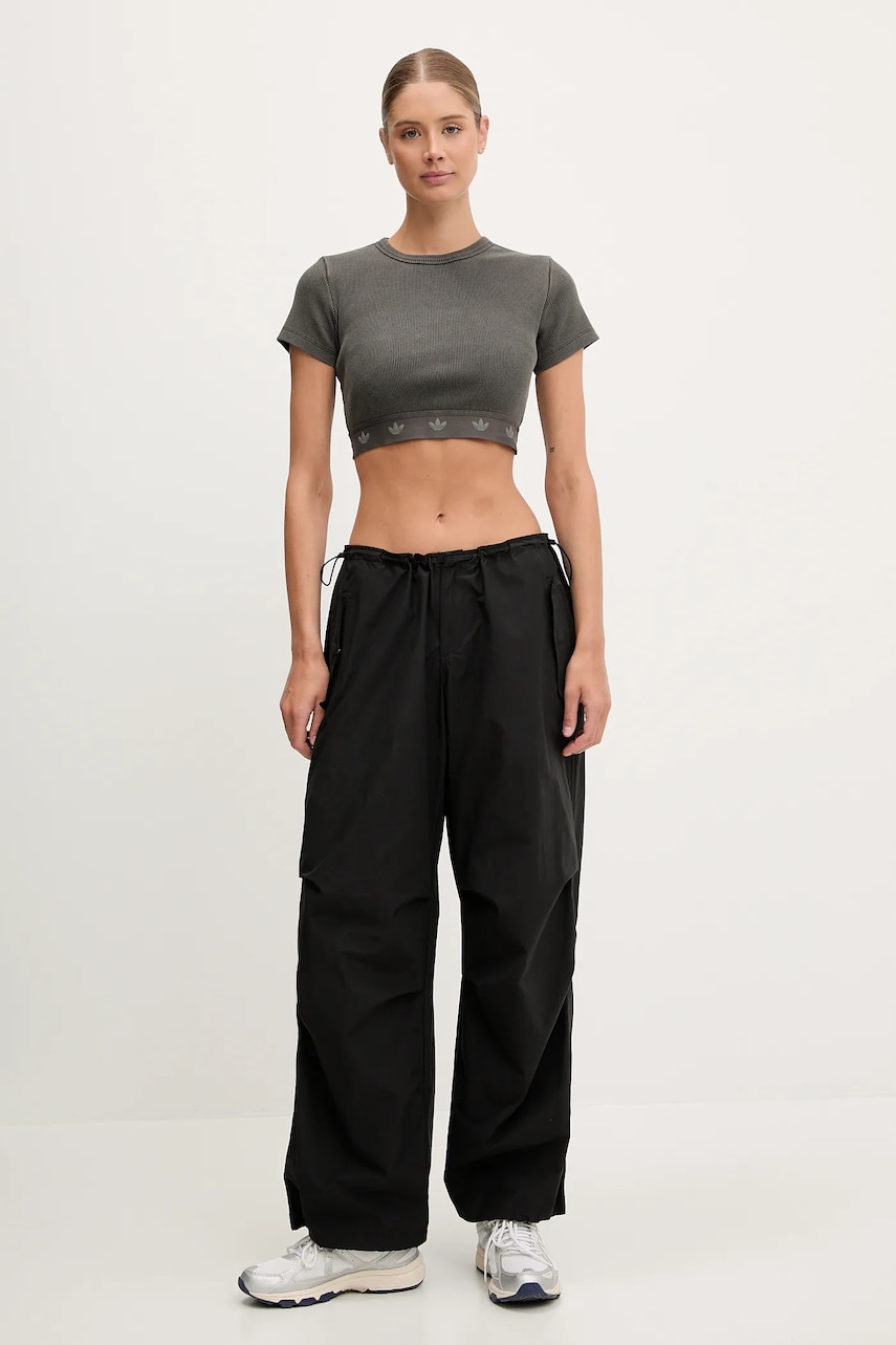 Футболка adidas Originals Rib SS Top цвет серый JD0041 Футболка adidas Originals Rib SS Top цвет серый JD0041