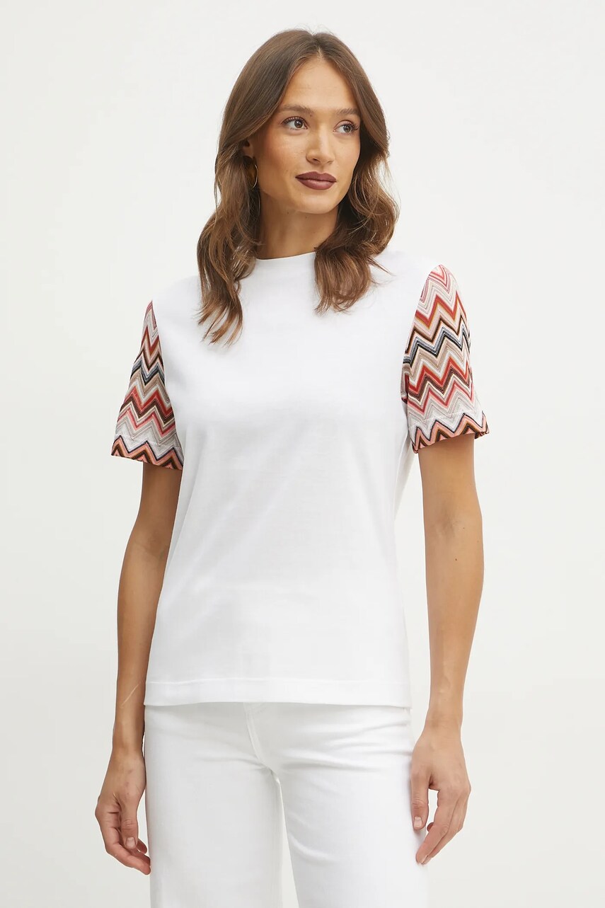 Missoni tricou femei, culoarea alb, DS25SL01.BJ00N7