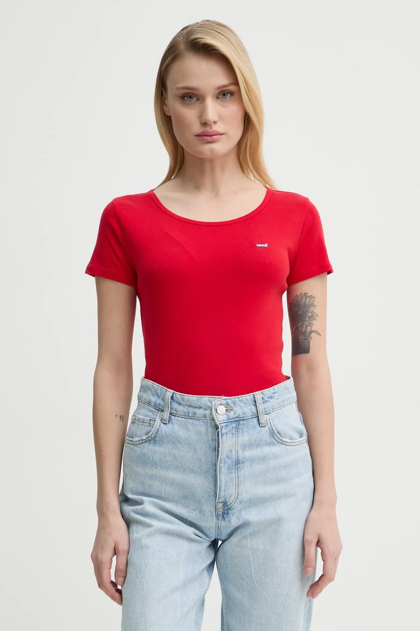 Βαμβακερό μπλουζάκι Levi's 2PACK CREWNECK TEE 2-pack γυναικείο, χρώμα: άσπρο, 74856 φωτογραφία