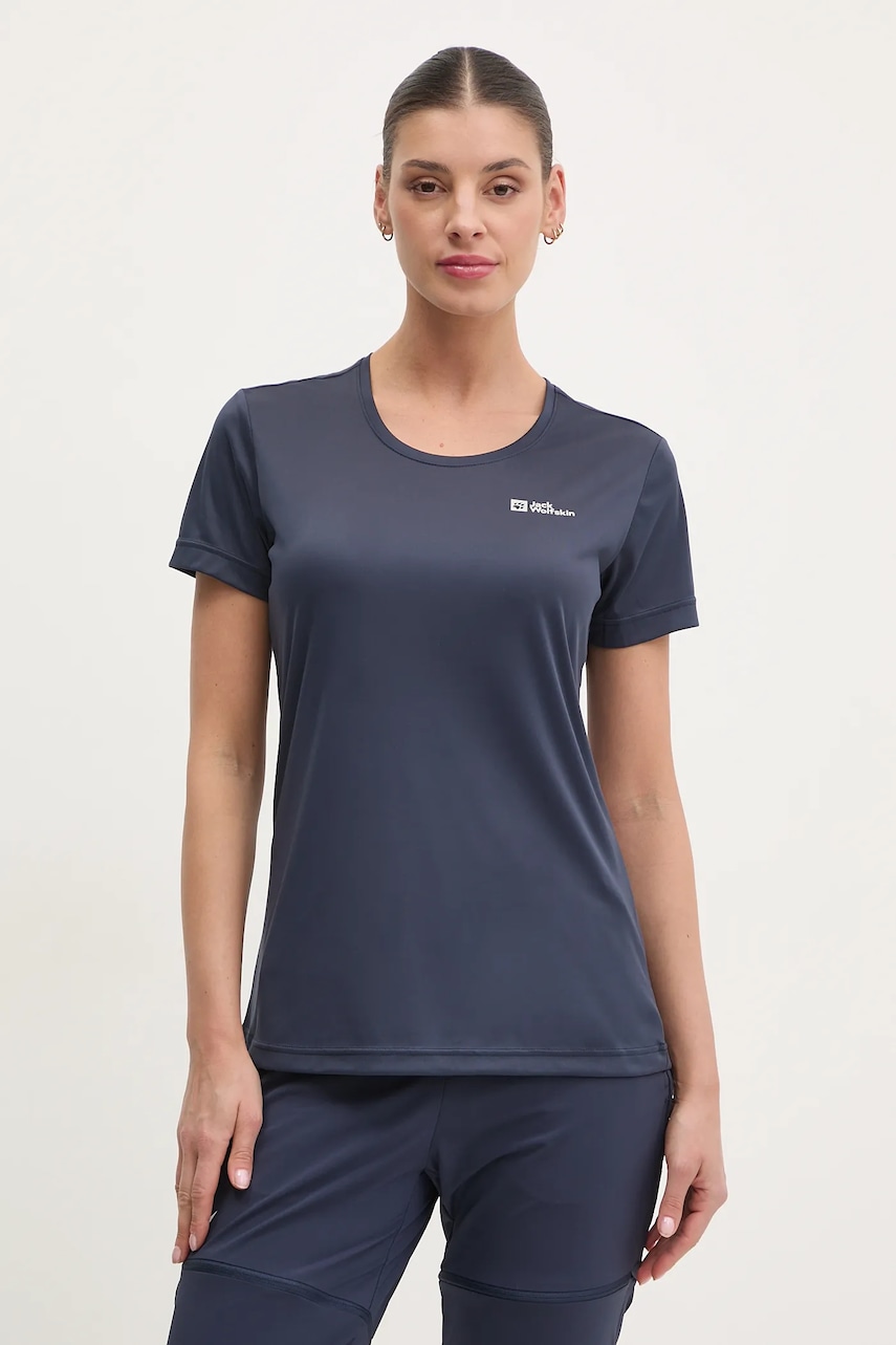Jack Wolfskin tricou sport Tech culoarea albastru marin, A63294 Jack Wolfskin tricou sport Tech culoarea albastru marin, A63294