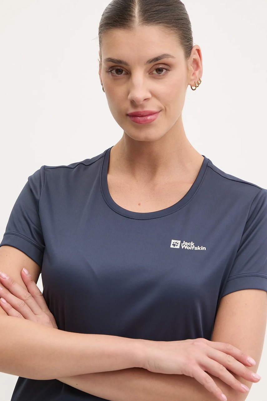 Αθλητικό μπλουζάκι Jack Wolfskin Tech χρώμα: ναυτικό μπλε, A63294 φωτογραφία