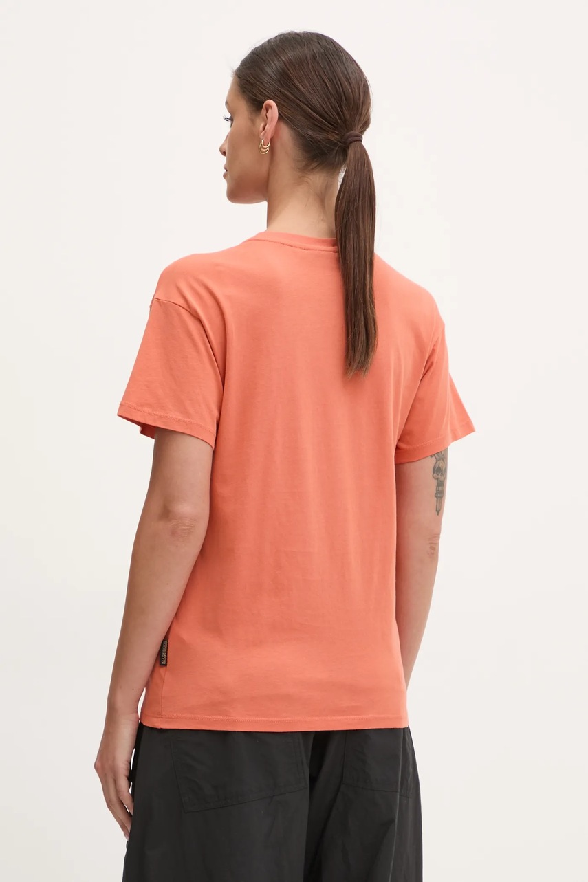 Βαμβακερό μπλουζάκι Napapijri S-Nina γυναικείο, χρώμα: πορτοκαλί, NP0A4H87A691 φωτογραφία