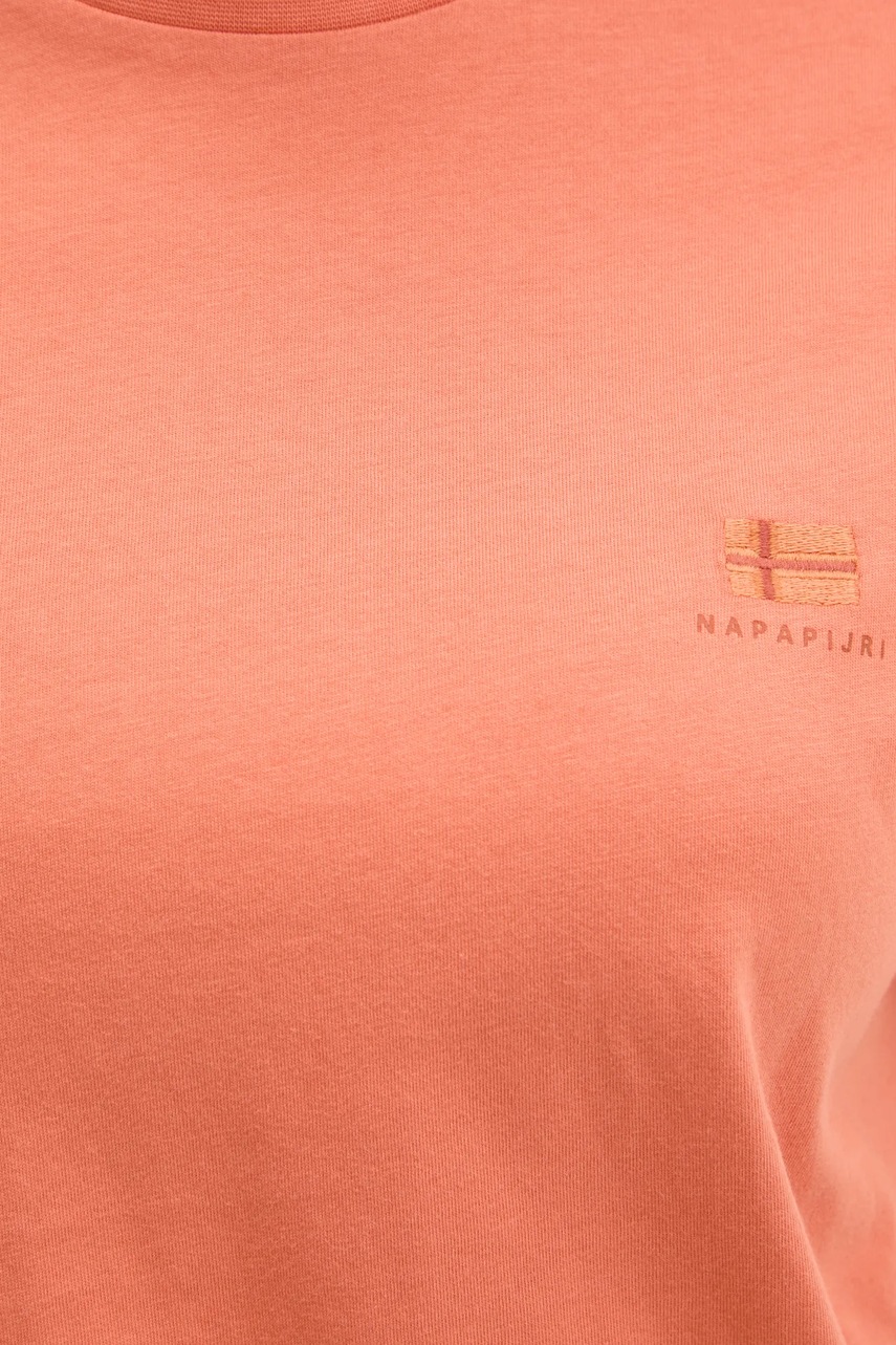 Βαμβακερό μπλουζάκι Napapijri S-Nina γυναικείο, χρώμα: πορτοκαλί, NP0A4H87A691 φωτογραφία