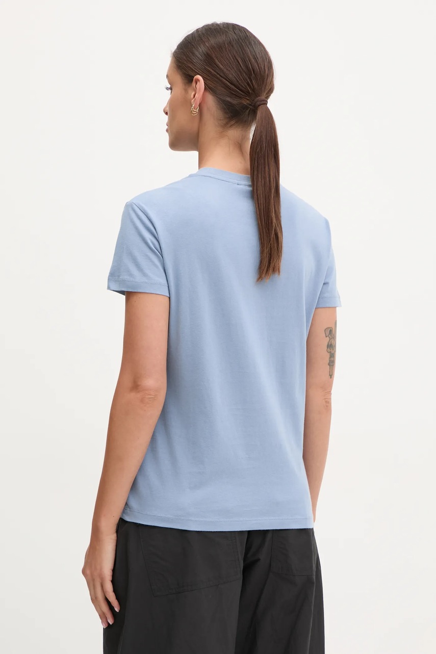 Βαμβακερό μπλουζάκι Napapijri S-Box γυναικείο, χρώμα: μπλε, NP0A4IP1B2S1 φωτογραφία