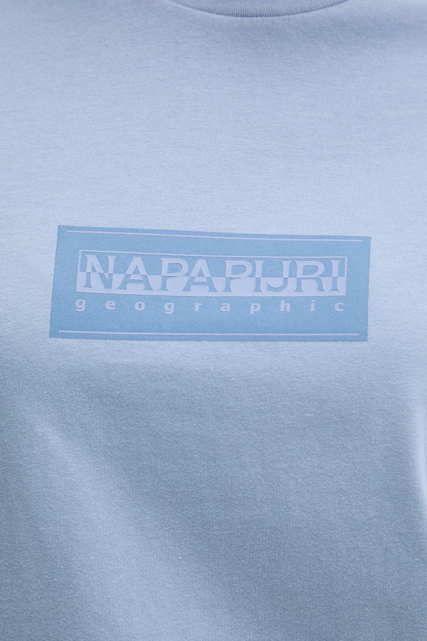 Βαμβακερό μπλουζάκι Napapijri S-Box γυναικείο, χρώμα: μπλε, NP0A4IP1B2S1 φωτογραφία