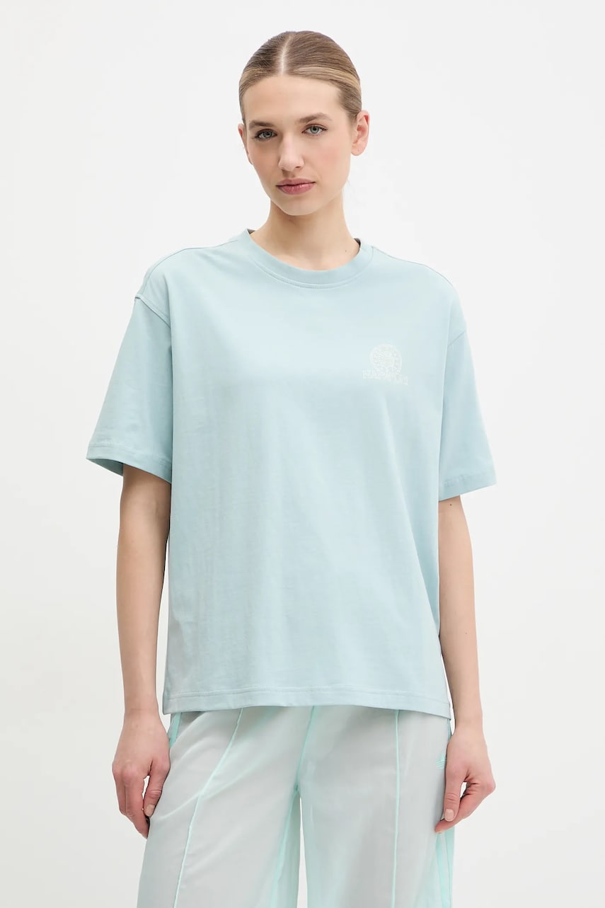 Napapijri tricou din bumbac S-Nice femei, culoarea turcoaz, NP0A4IG4G1W1 Napapijri tricou din bumbac S-Nice femei, culoarea turcoaz, NP0A4IG4G1W1