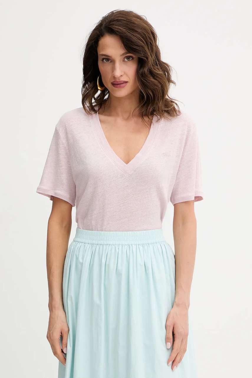 BOSS Orange tricou de in culoarea bej, 50538645