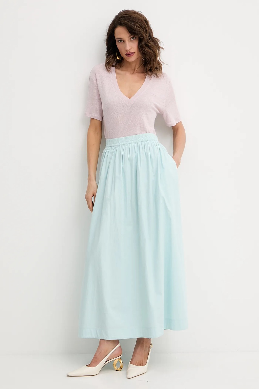 Льняная футболка BOSS Orange цвет бежевый 50538645